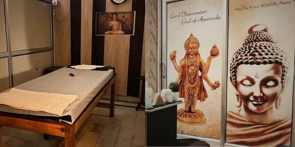 Veda Spa & Ayurveda — treatment room and Ayurveda decor